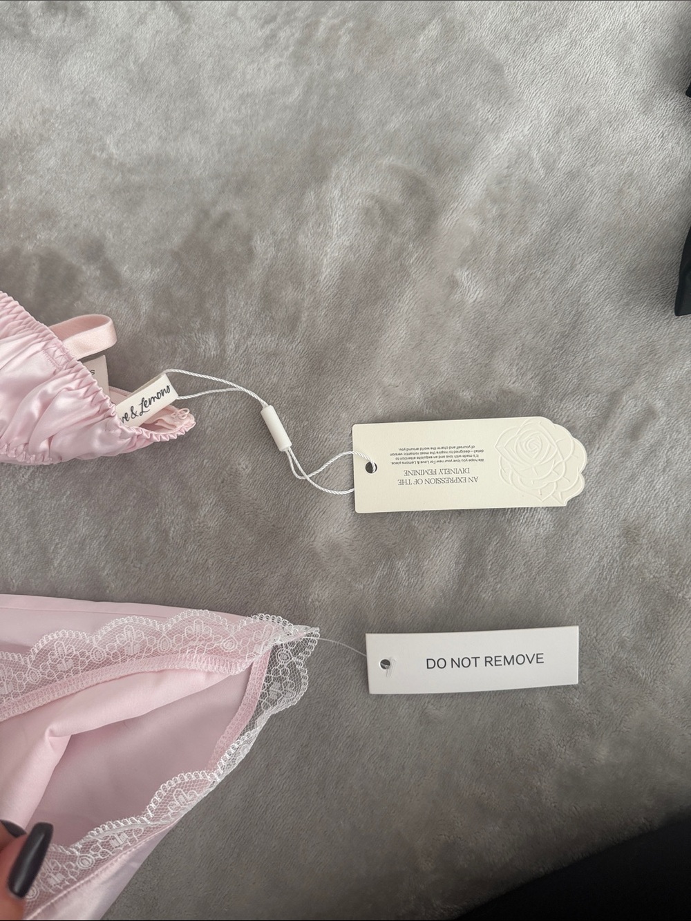 For Love And Lemons Pale Pink Satin Lace Slip Dress - Picture 6 of 6